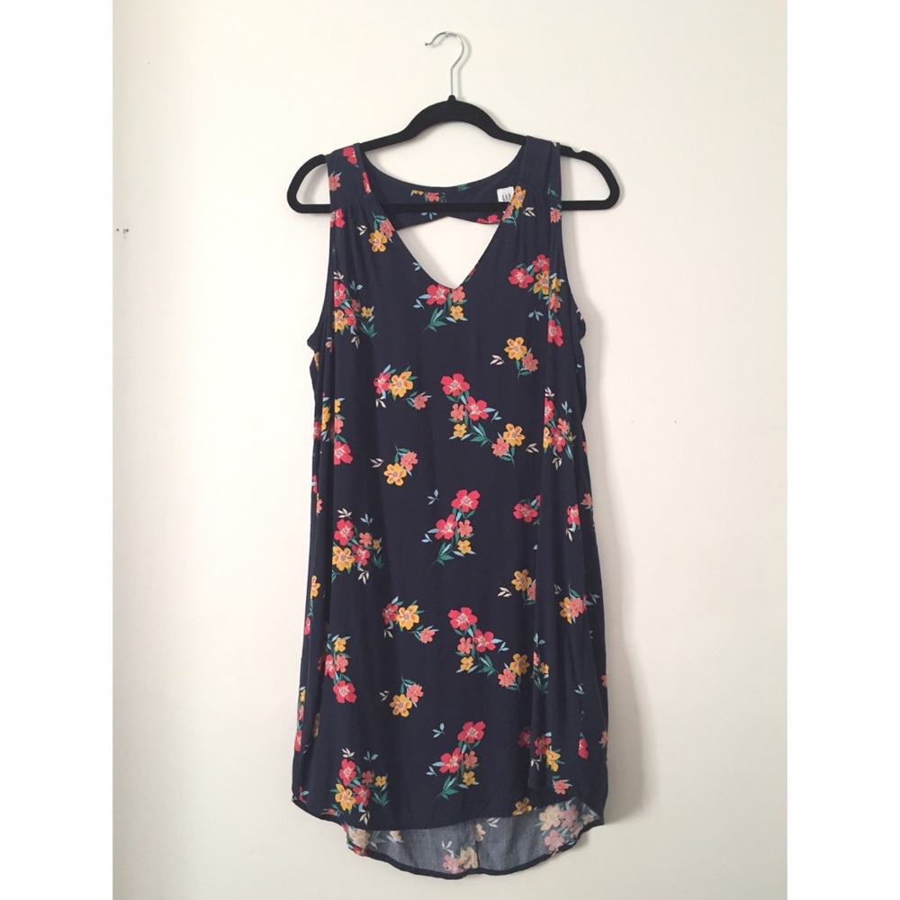 Gap Floral Print Cutout Dress sz M